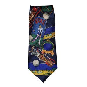 VTG NWOT OOAK Cervine Hand Made Silk Trading ING Golf Tie from 1993